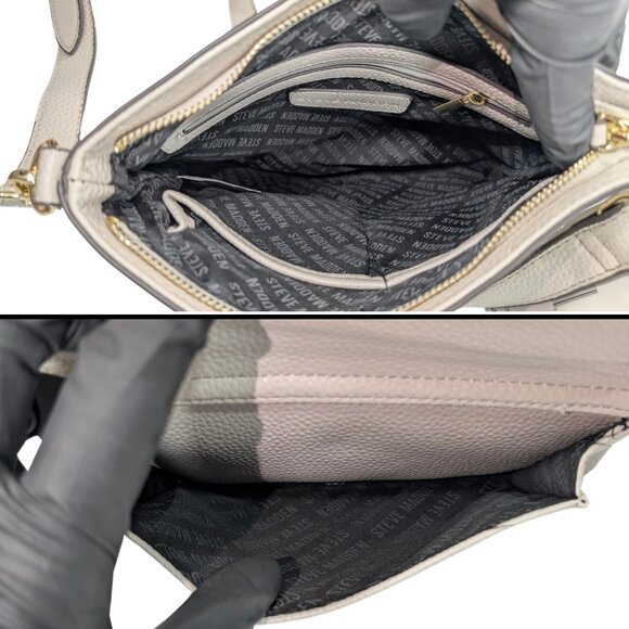 Steve Madden NWT 'Blana' Bone Off-White Crossbody Purse Faux Leather - Picture 9 of 10